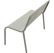 Banc de jardin en métal gris avec dossier