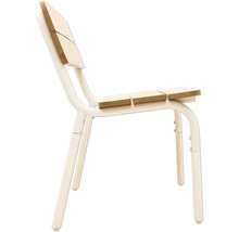 Chaise avec éléments d''assise en bois et structure en métal
