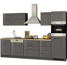 Cuisine complète avec appareils Held Möbel Mailand 300 cm gris haute brillance démontée 611.1.6211