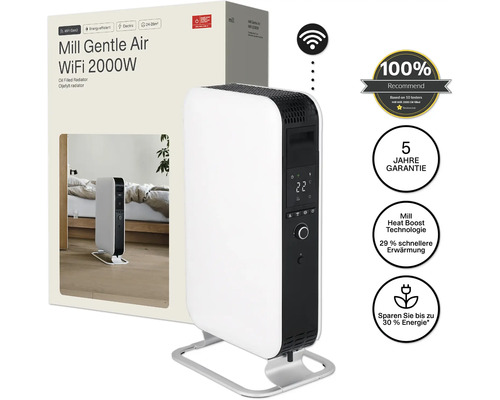 Radiateur à huile Mill Gentle Air WIFI 42 x 65,6 cm 2000 W blanc