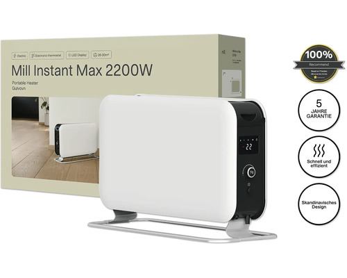 Convecteur Mill Instant MAX avec LED 62 x 38,5 cm 2200 W blanc