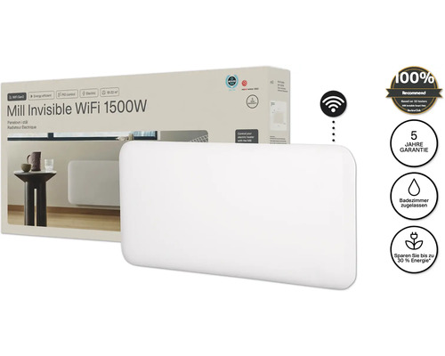 Convecteur Mill Invisible WIFI 85 x 40 cm 1500 W blanc