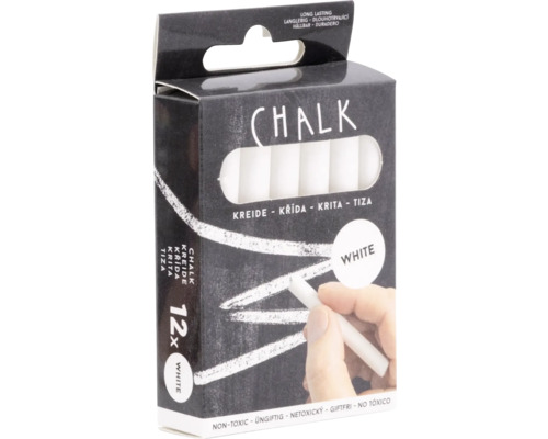 Paquet de craies blanches, 12 pièces, non toxique