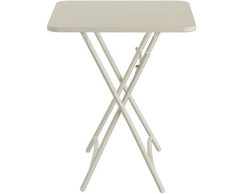 Table pliante avec plateau carré et structure métallique