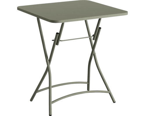 Klapptisch mit quadratischer Tischplatte und Metallgestell