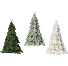 Trois sapins de Noël décoratifs en feutre