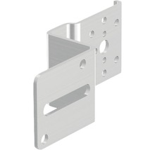 Winkelverbinder aus Metall mit Bohrungen für Schrauben