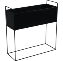 Jardinière noire en métal avec support