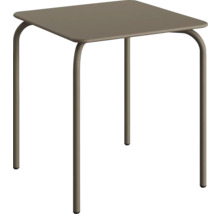 Quadratischer Gartentisch mit Stahlgestell