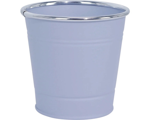 Pot de fleurs en métal avec bordure argentée