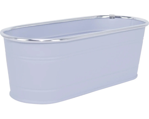 Dekorative Zinkwanne mit silberfarbenem Rand