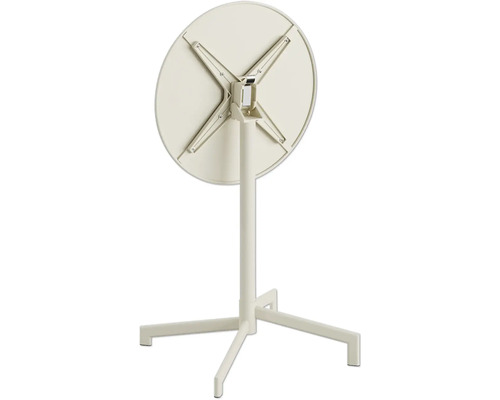 Dessous d''une table de bistrot ronde avec structure métallique