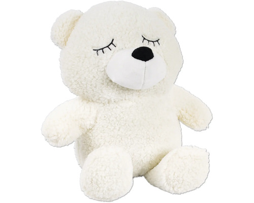 Butoir de porte Teddy crème bleu anthracite 25x18x25 cm choix de couleurs aléatoire Ours en peluche blanc avec les yeux fermés