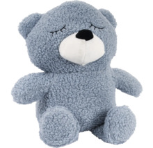 Grauer Teddybär mit geschlossenen Augen als Plüschtier