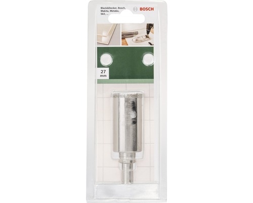 Bosch Fliesenlochsaege mit einem Durchmesser von 27 Millimetern in Verpackung.