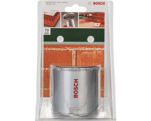Scie-trépan diamant Bosch de 73 millimètres de diamètre dans son emballage