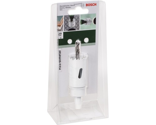 Bosch Lochsäge mit einem Durchmesser von 29 mm in einer transparenten Verpackung.