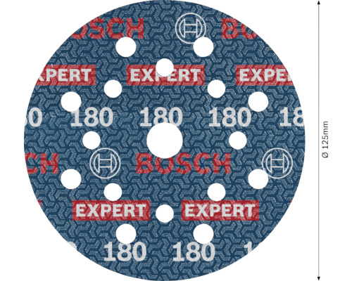 Papier abrasif, diamètre 125 mm, grain 180