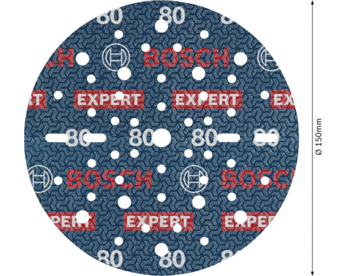 Disque abrasif Bosch Expert de 150 millimètres de diamètre et grain 80