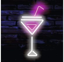 Tableau en verre Neon Cocktail 20x20 cm