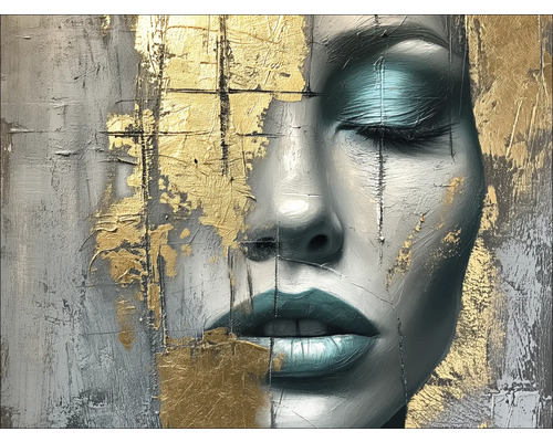 Peinture d''une femme avec des éléments abstraits