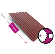 Tôle trapézoïdale d''une longueur de 120 à 600 cm.