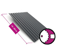 Tôle profilée grise d''une longueur de 120 à 600 centimètres