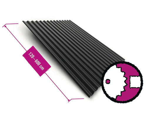 Trapezblech mit einer Länge von 120 bis 600 Zentimetern