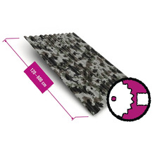Tôle profilée à motif camouflage, longueur 120 à 600 centimètres