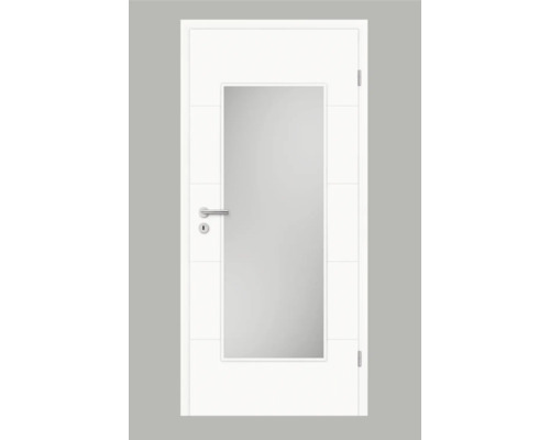 Pertura Zimmertür Perla 05 Design weiß (ähnlich RAL 9003) 73,5 x 198,5 cm Rechts mit Lichtausschnitt HD (ohne Glas)