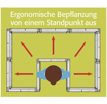Grafik zur ergonomischen Bepflanzung aus einem Standpunkt