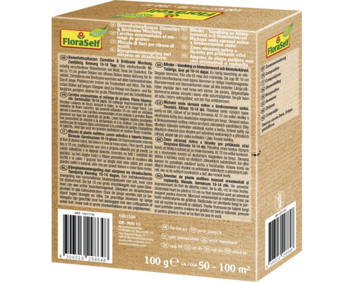 FloraSelf Bienenfutterpflanzen Ziermöhre und Breitsame Mischung Saatgutpackung