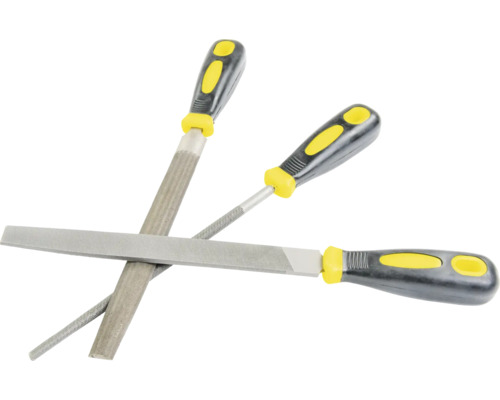 Trois limes à métaux avec manche