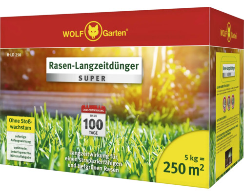 Wolf Garten Engrais gazon longue durée jusqu''à 250 mètres carrés