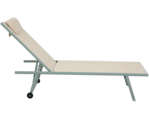 Chaise longue avec dossier réglable et roues