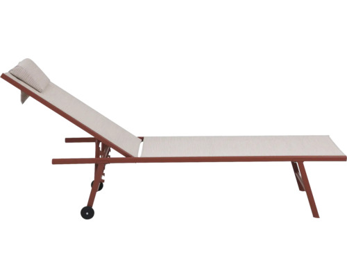 Chaise longue avec roues et coussin