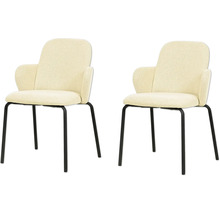 Deux fauteuils avec revêtement textile et pieds en métal