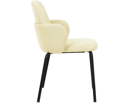 Fauteuil rembourré avec structure en métal noir
