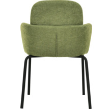 Chaise avec accoudoirs et structure en métal noir