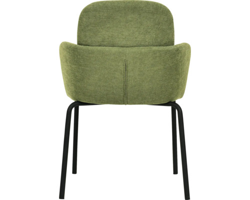 Chaise avec accoudoirs et structure en métal noir