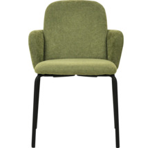 Fauteuil rembourré avec cadre métallique noir