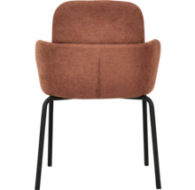 Chaise avec accoudoirs et revêtement en tissu, cadre métallique
