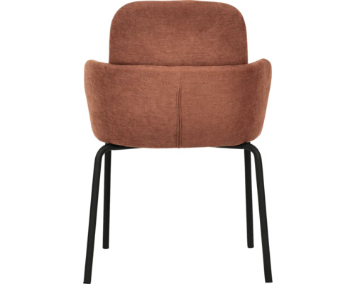 Chaise avec accoudoirs et revêtement en tissu, cadre métallique