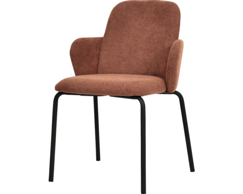 Chaise empilable Paddy avec housse 55 x 58 x 81 cm aluminium brun-rouge Fauteuil avec revêtement en tissu et structure en métal