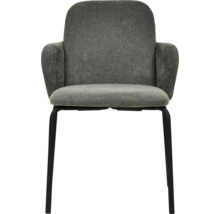 Chaise rembourrée avec accoudoirs et structure en métal