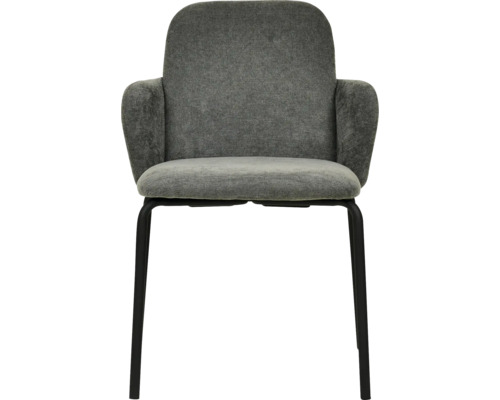 Chaise rembourrée avec accoudoirs et structure en métal