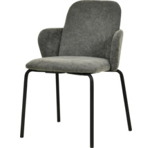 Chaise rembourrée avec accoudoirs et pieds en métal
