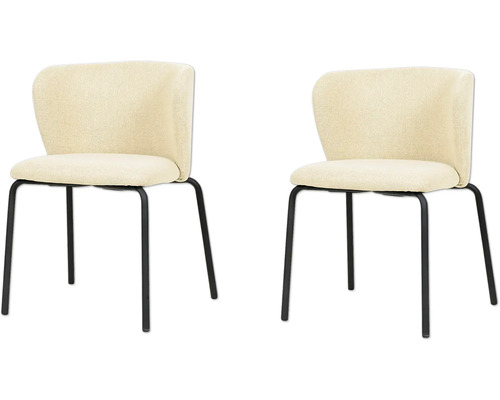 Deux chaises rembourrées avec pieds en métal