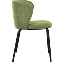 Chaise rembourrée avec revêtement en tissu et pieds en métal