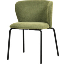 Chaise rembourrée avec revêtement en tissu et structure en métal